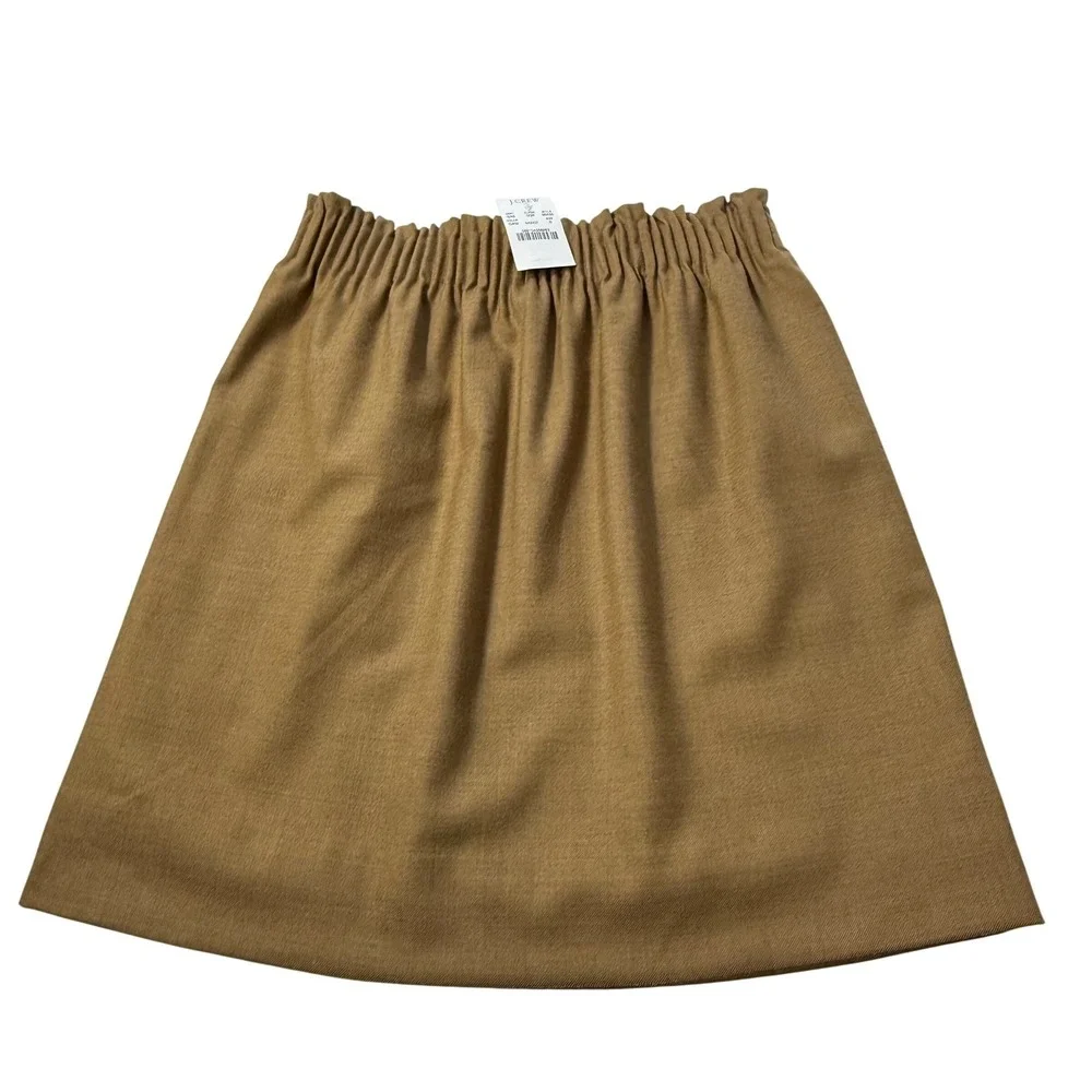 J.Crew Wool-Blend Gathered Waist‎ Mini Skirt Camel Womens 0